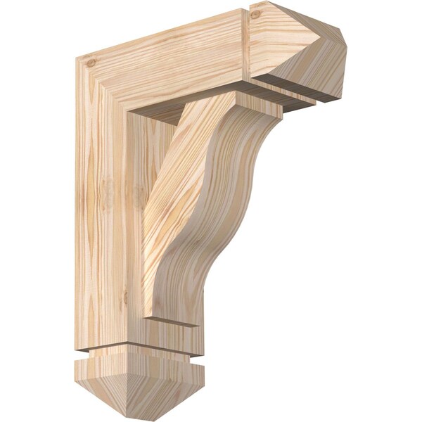 Ekena Millwork Funston Arts and Crafts Smooth Bracket w/ Offset Brace, Douglas Fir, 5 1/2"W x 14"D x 18"H BKT0604X14X18FST03SDF - main